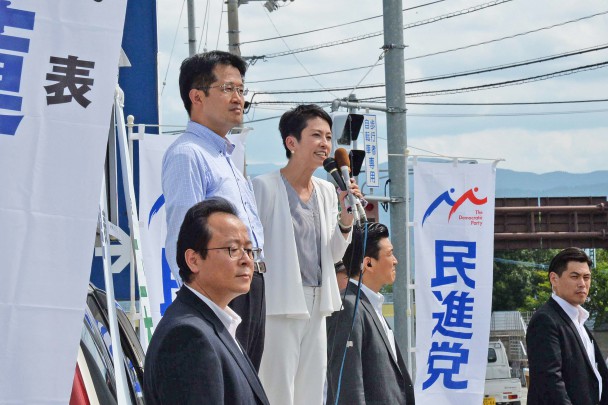 阿波市内での街頭演説